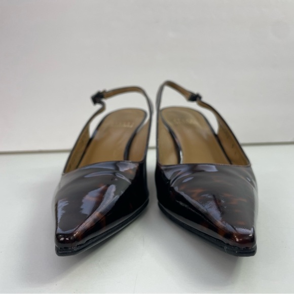 Stuart Weitzman Slingback Tortoise Shell Point-Toe Wedge Heels‎ - Picture 6 of 16
